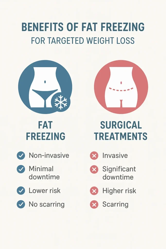 graphic showing the benefits of fat freezing Wokingham
