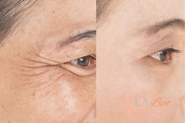 Before and after results of woman - HI-fu wrinkles reduction treatment Wokingham